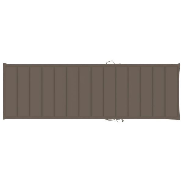 Шезлонг с възглавница таупе, импрегниран бор