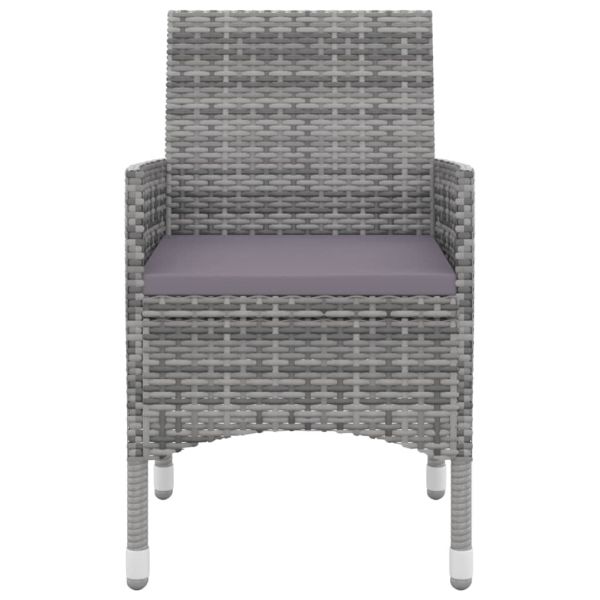 Градински комплект с възглавници, 9 части, полиратан и стъкло