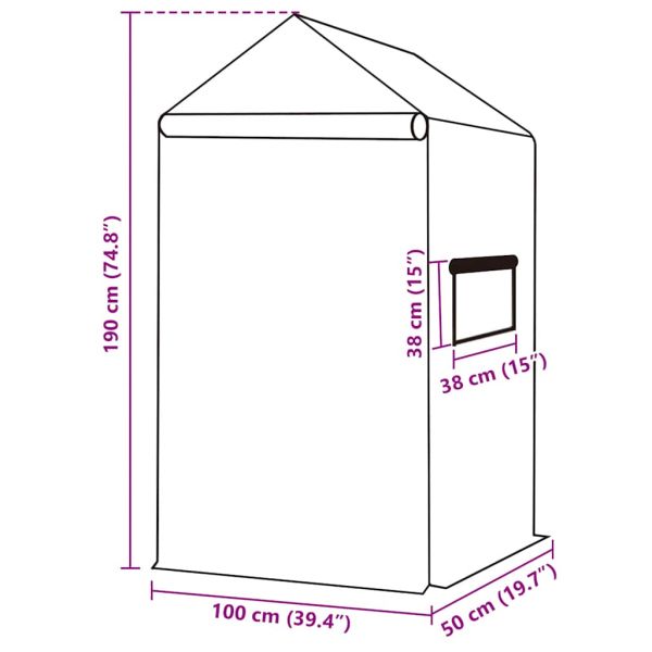 Резервно покривало за парник (0,5 м²) 50x100x190 см зелено