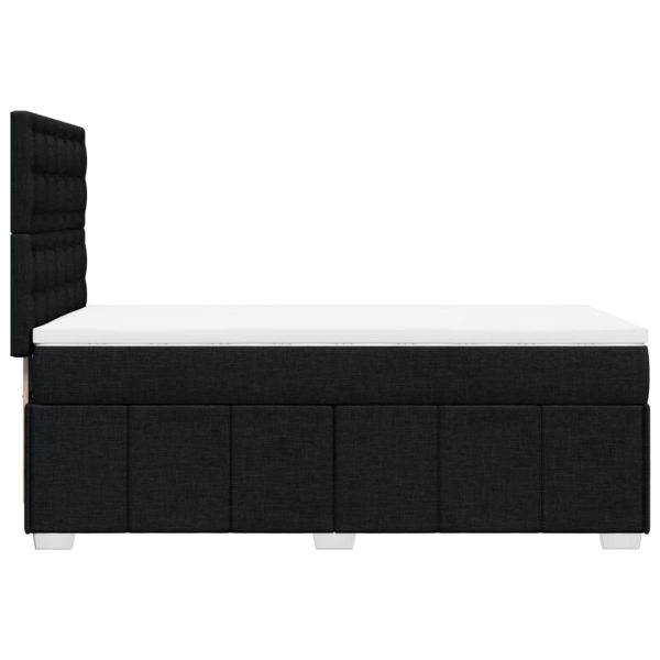 Боксспринг легло с матрак, черно, 90x200 см, плат