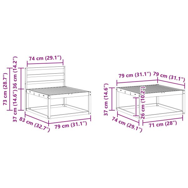 Комплект дивани за открито 5 pcs Естествен