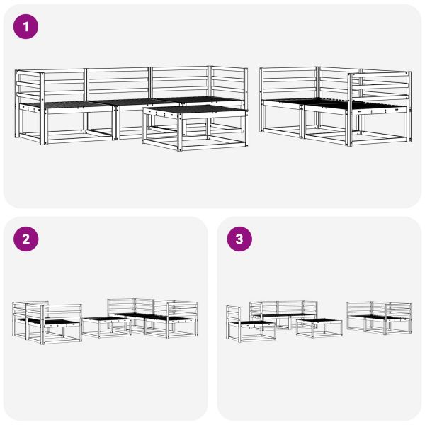 Комплект дивани за открито 6 pcs Естествен