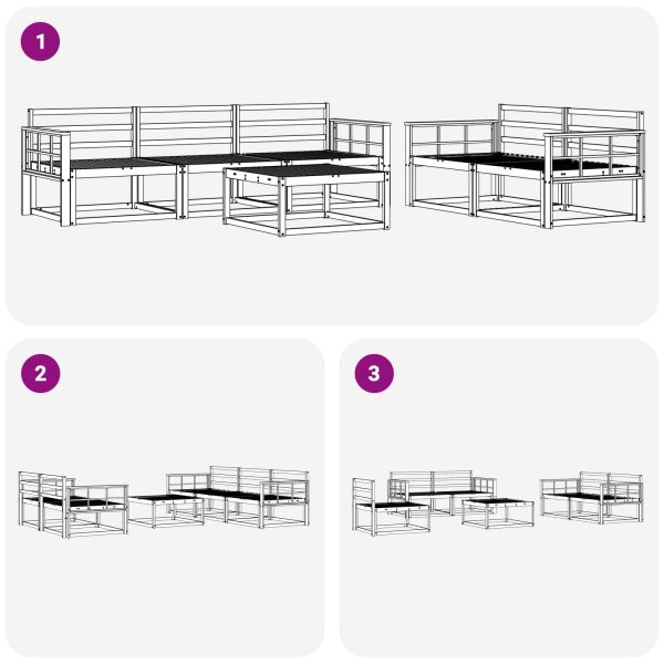 Комплект дивани за открито 6 pcs Естествен