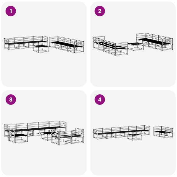 Комплект дивани за открито 9 pcs Естествен