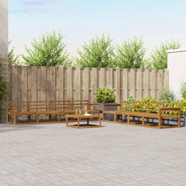 Комплект дивани за открито 9 pcs Естествен