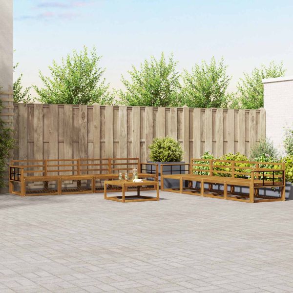 Комплект дивани за открито 9 pcs Естествен