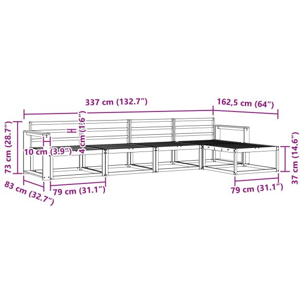 Комплект дивани за открито 5 pcs Естествен