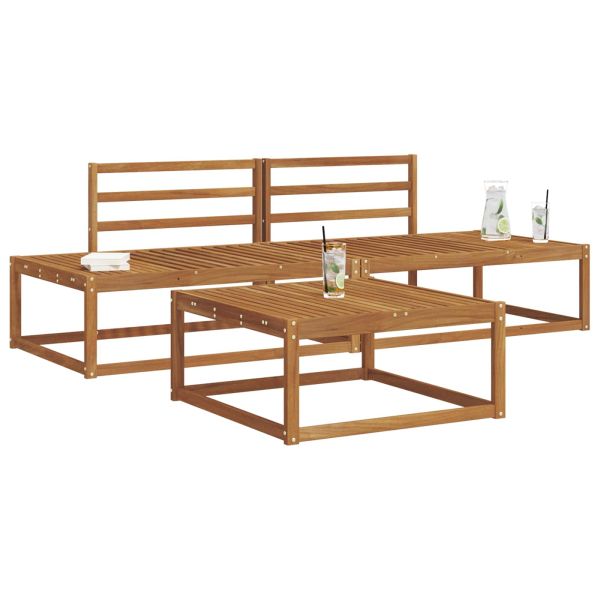 Комплект дивани за открито 3 Брой Естествен