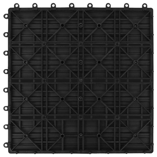 Плочка за decking 11 pcs Черен 30 x 30 cm WPC