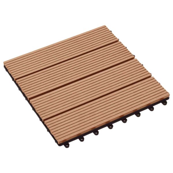 Плочка за decking 11 pcs Тик 30 x 30 cm WPC