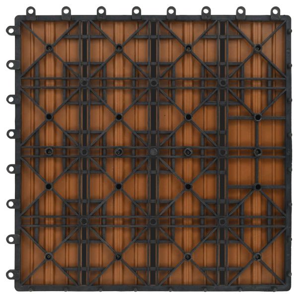Плочка за decking 11 pcs Тик 30 x 30 cm WPC