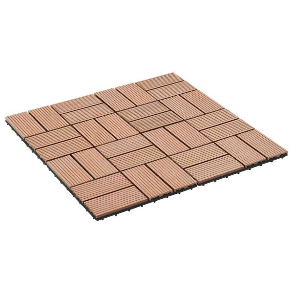 Плочка за decking 11 pcs Кафяво 30 x 30 cm WPC