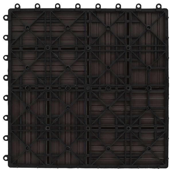 Плочка за decking 11 бр. Тъмен кафяв 30 x 30 cm WPC