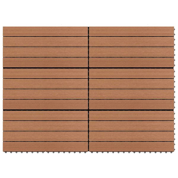 Плочка за decking 6 pcs Кафяво 60 x 30 cm WPC