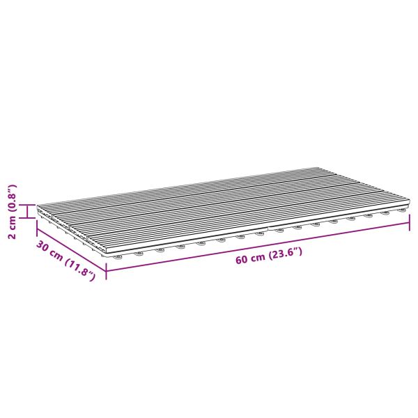 Плочка за decking 6 pcs Кафяво 60 x 30 cm WPC