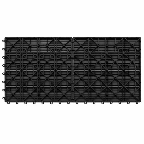 Плочка за decking 6 pcs Черен 60 x 30 cm WPC
