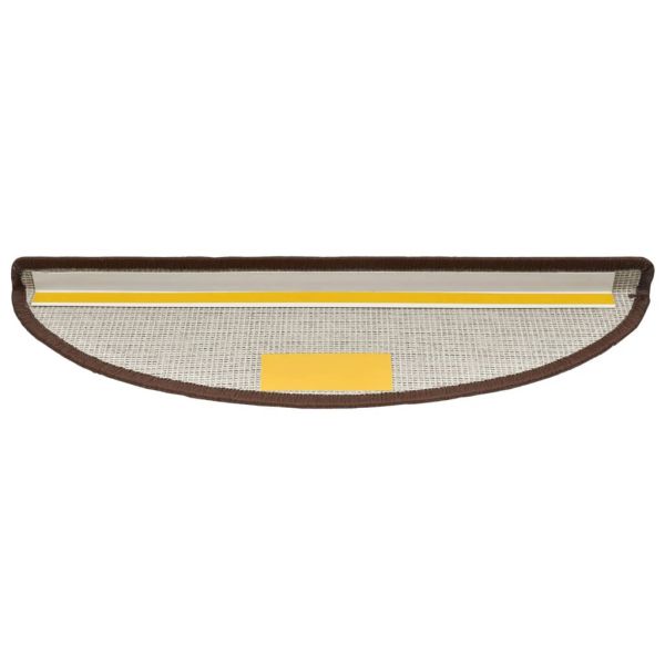 Изтривалки за стълби, 15 бр., 56x17x3 см, кафеенокафяви, полукръгли