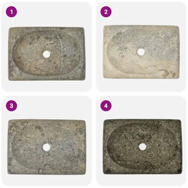 Сива мивка, 50x35x10 см, мрамор