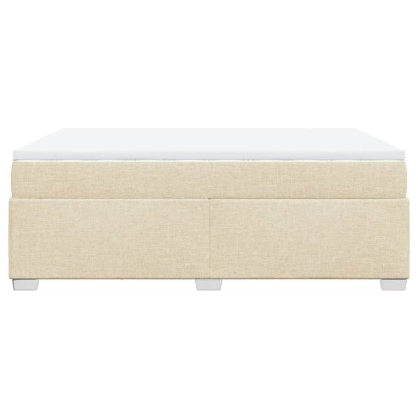 Боксспринг легло с матрак, кремава, 160x200 см, плат