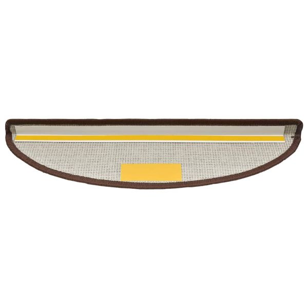 Изтривалки за стълби, 30 бр., 56x17x3 см, кафеенокафяви, полукръгли