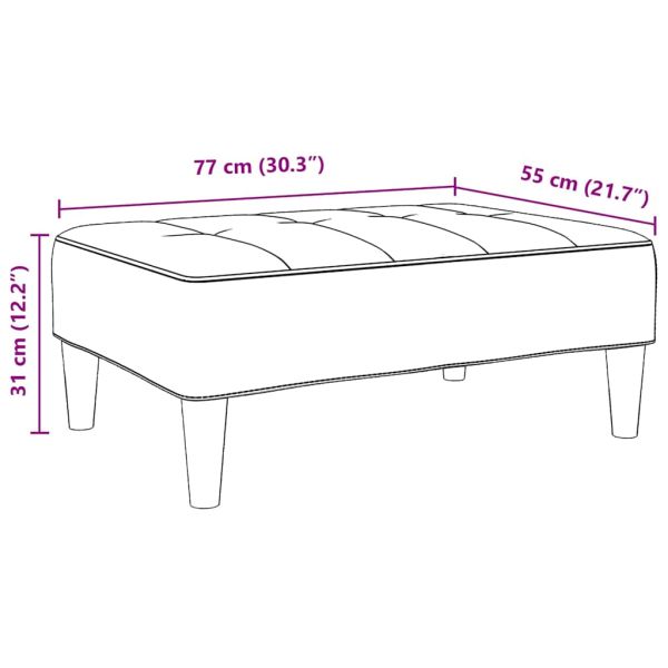 Табуретка, жълта, 77x55x31 см, кадифе