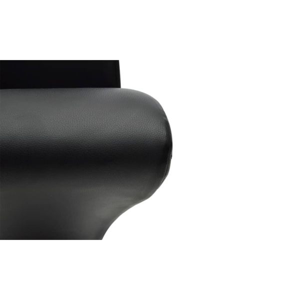 Трапезни столове, 2 бр, черни, изкуствена кожа