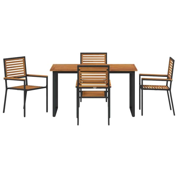 Комплект за хранене в градината 5 pcs Черно