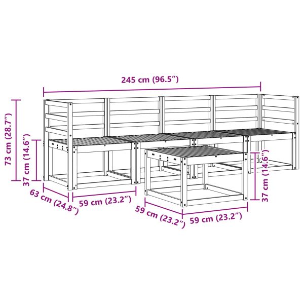 Комплект дивани за открито 5 pcs Естествен
