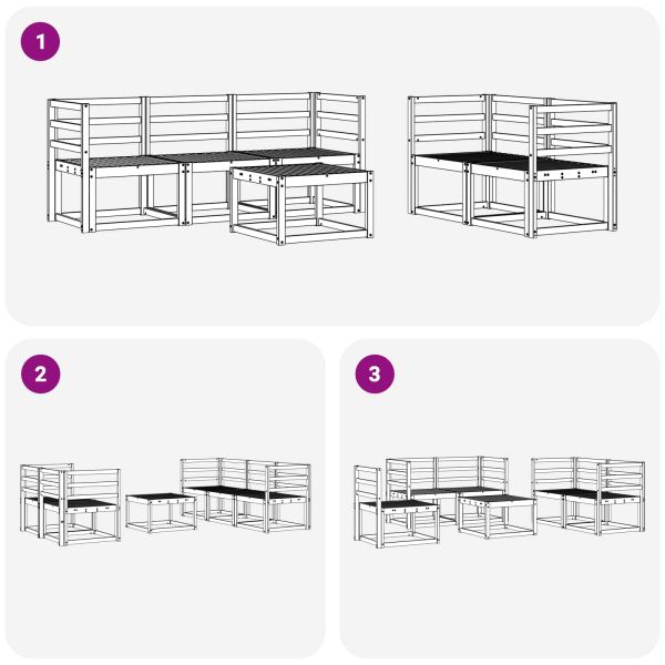 Комплект дивани за открито 6 pcs Естествен