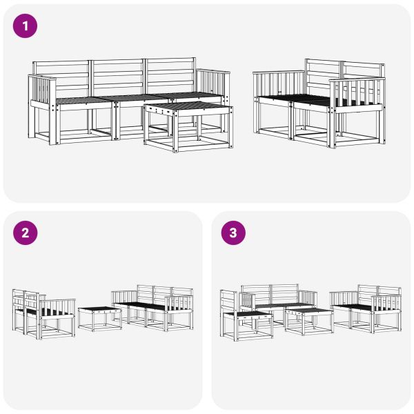 Комплект дивани за открито 6 pcs Естествен
