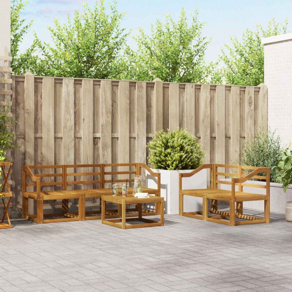 Комплект дивани за открито 6 pcs Естествен