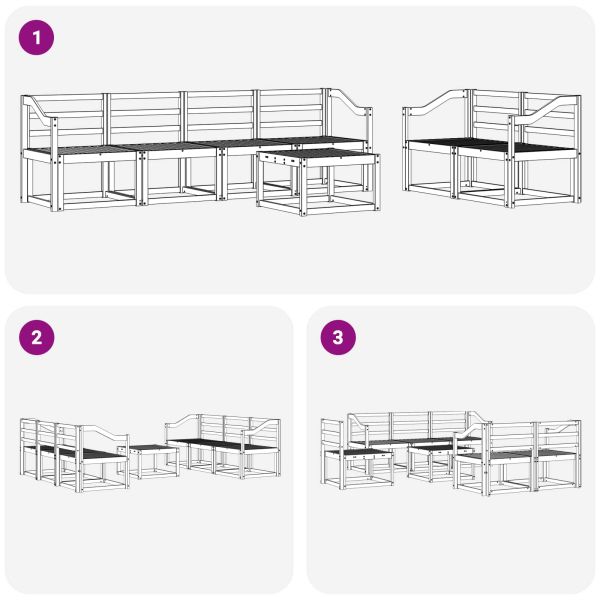 Комплект дивани за открито 7 pcs Естествен