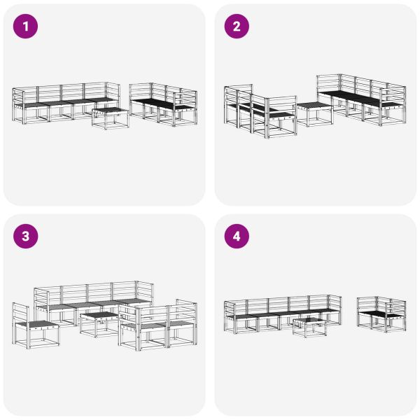 Комплект дивани за открито 8 pcs Естествен
