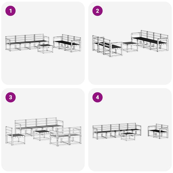 Комплект дивани за открито 8 pcs Естествен