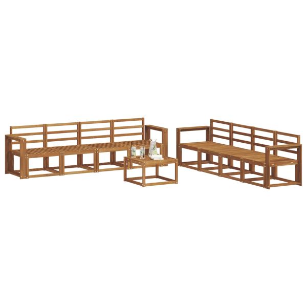 Комплект дивани за открито 9 pcs Естествен