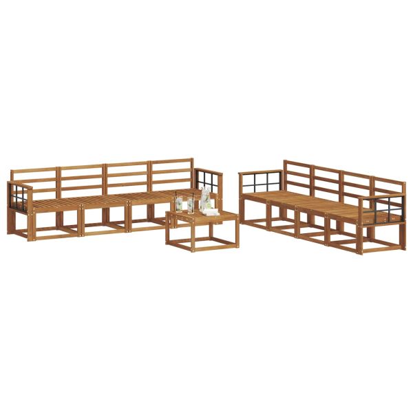 Комплект дивани за открито 9 pcs Естествен