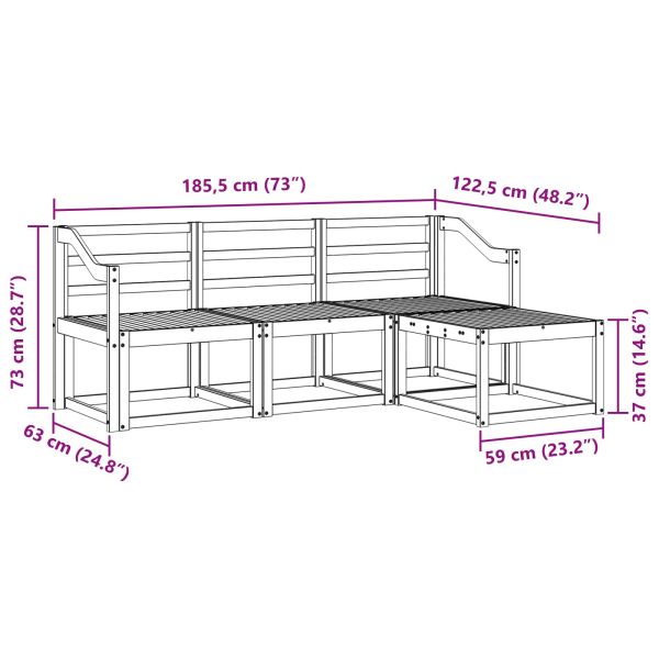 Комплект дивани за открито 4 pcs Естествен