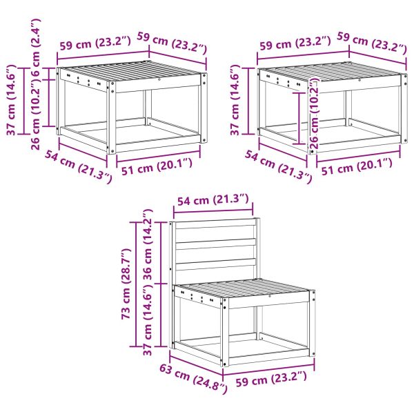 Комплект дивани за открито 6 pcs Естествен