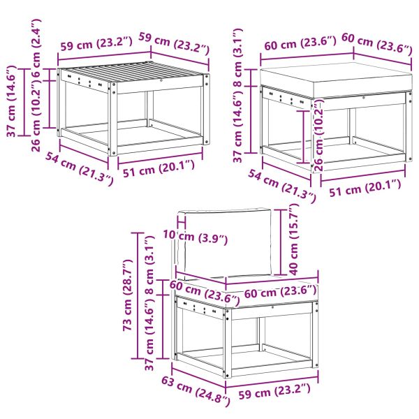 Комплект дивани за открито 6 pcs Естествено и светло сиво