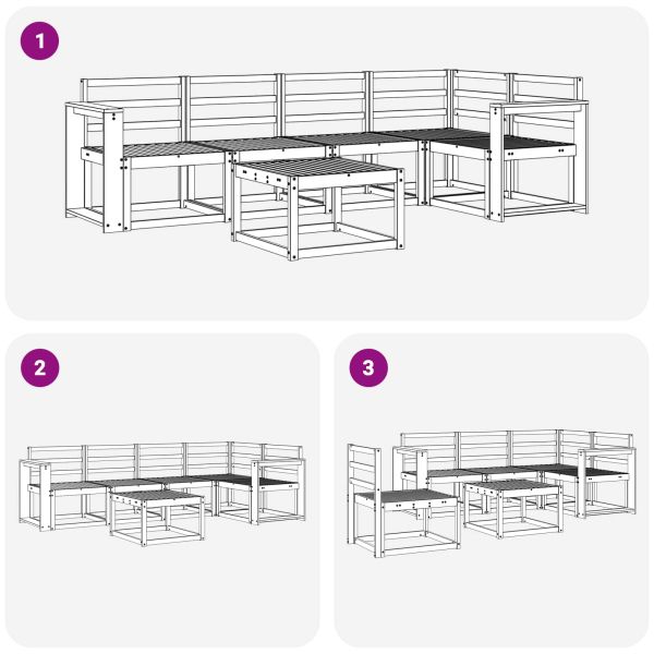 Комплект дивани за открито 6 pcs Естествен