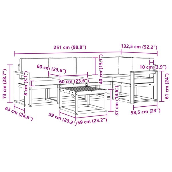 Комплект дивани за открито 6 pcs Естествено и светло сиво
