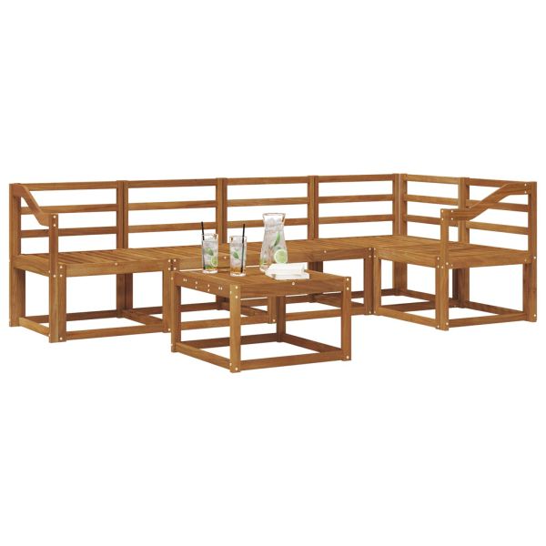 Комплект дивани за открито 6 pcs Естествен