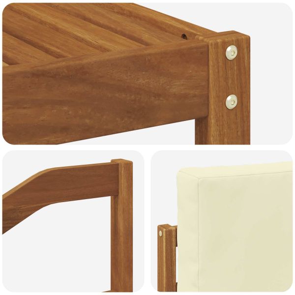 Комплект дивани за открито 6 pcs Натурален и Крема