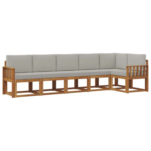 Комплект дивани за открито 6 pcs Естествено и светло сиво