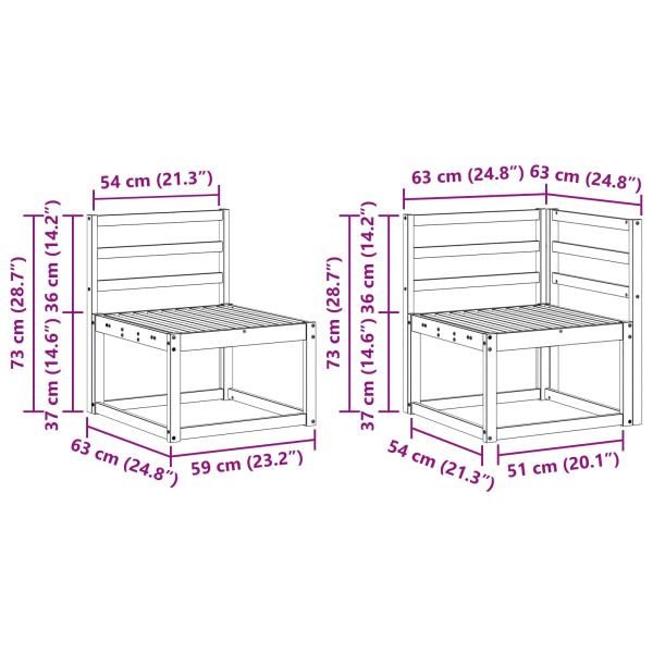 Комплект дивани за открито 7 pcs Естествен