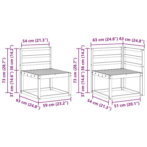 Комплект дивани за открито 7 pcs Естествен