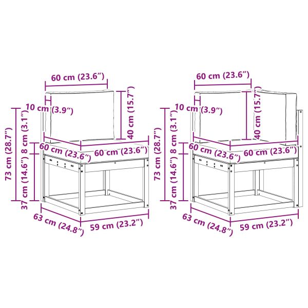 Комплект дивани за открито 8 pcs Натурален и Крема