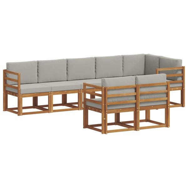 Комплект дивани за открито 8 pcs Естествено и светло сиво