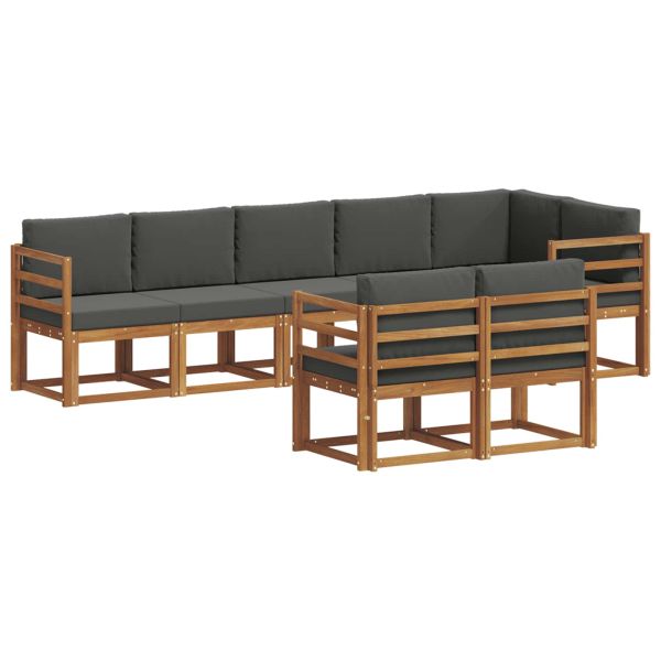 Комплект дивани за открито 8 pcs Натурален и Антрацит