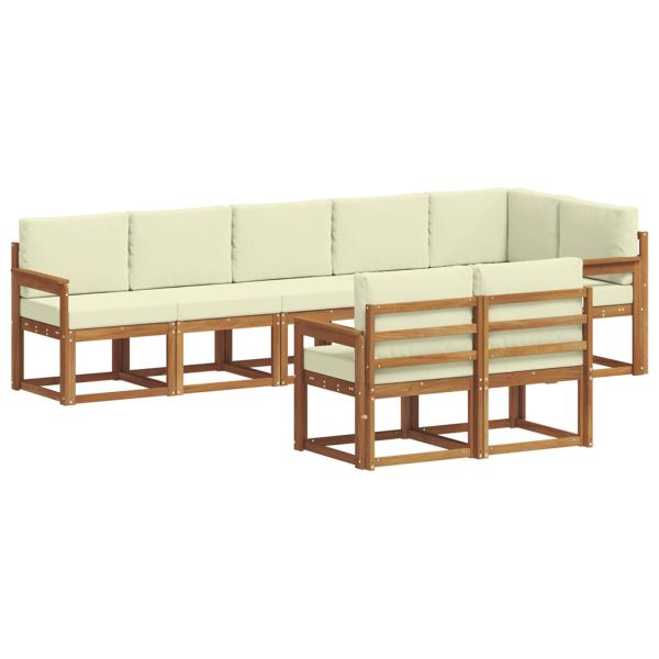Комплект дивани за открито 8 pcs Натурален и Крема